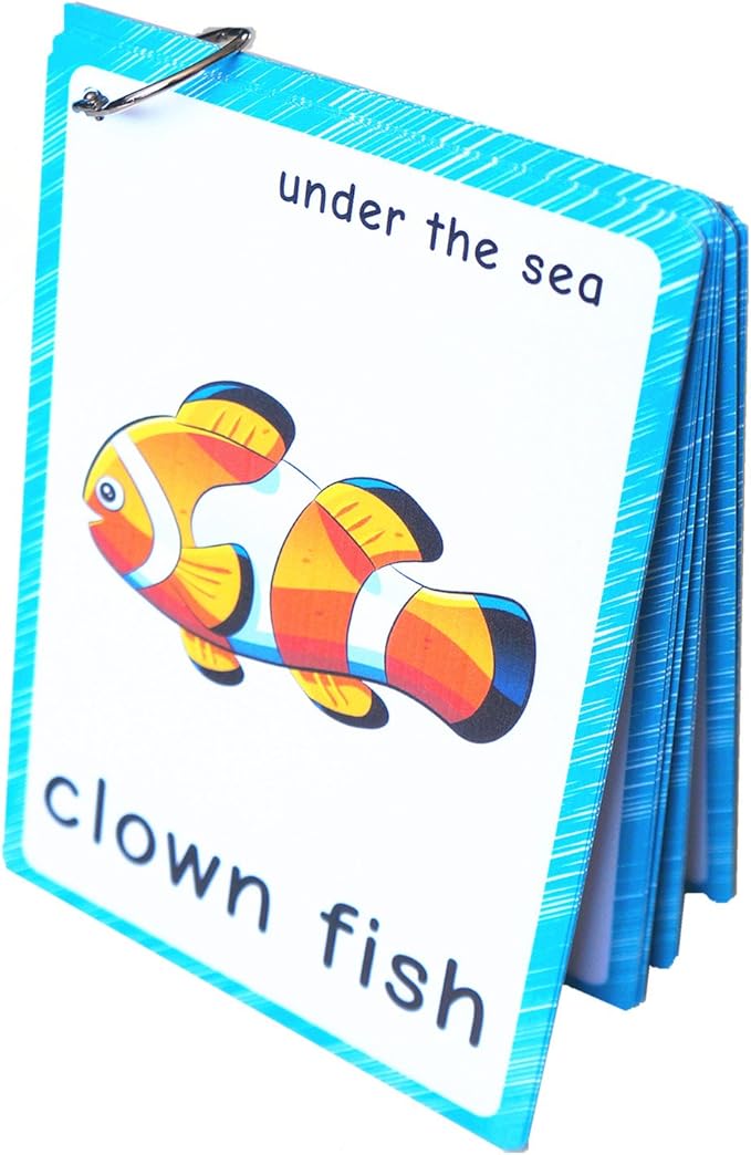 20 pcs Sea Animals Flash Cards for Toddlers | Marine Animals Learning Cards & Montessori Pocket Cards Perfect for Pre-K Wall Stickers and Insect Themed Party, Teacher/Autism Therapists Tools