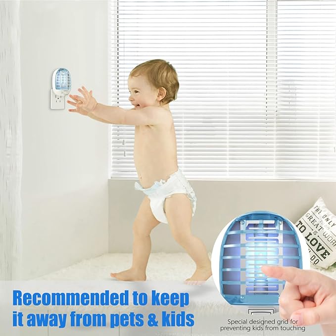 Indoor Bug Zappers, Fly Traps for Indoors, Insect Traps for Home Mosquito Killer & Mosquitoes Trap with Blue Lights for Kids & Pets, Home, Kitchen, Bedroom, Baby Room, Office (2 Packs)