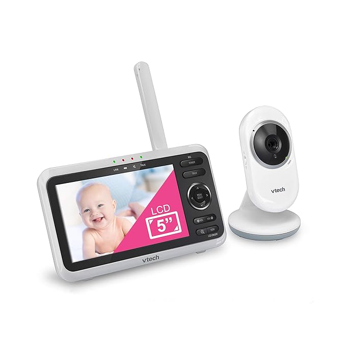 VTech VM350 Baby Monitor, 5" Screen, 1000ft Long Range, Night Vision, 2-Way Talk, Lullabies, Secured Transmission No WiFi
