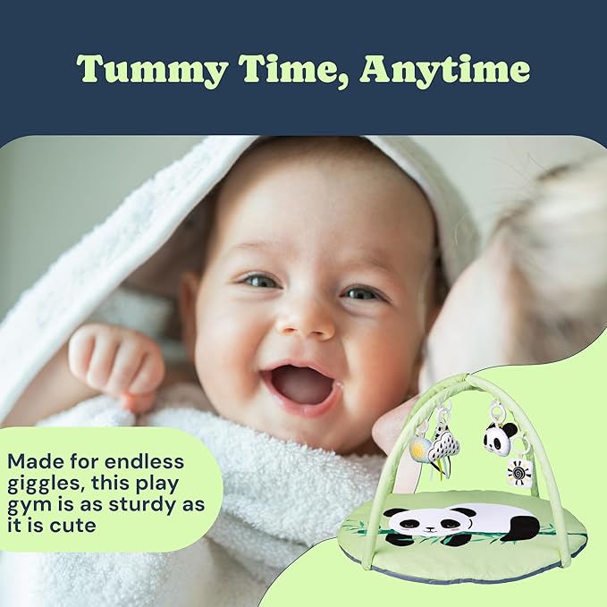 Todale Baby Play Gym with Toys - Activity Mat, Tummy Time Panda, Convertible Floor Gym & Mobile Baby Activity Center, Infant & Newborn, Boys & Girls Gifts, 0-36 Months - Newborn Essentials Must Haves