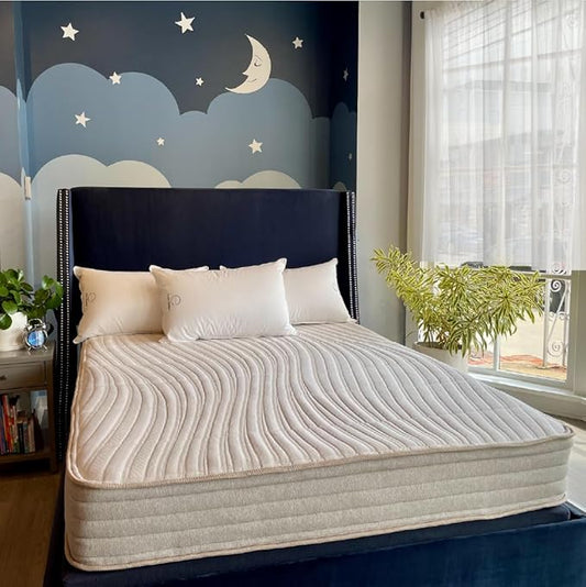 Ethical Mattress CO 10" Toxin-Free Hybrid Mattress, Made in The USA with Organic Cotton, Wool, Latex & Pocketed Coils (No Fiberglass or Polyfoams) Comfortable & Supportive Bed-in-Box - Twin XL Size