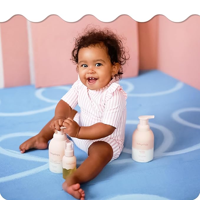 100% Edible Ingredients - All Natural Baby Wash and Shampoo Rose + Organic Baby Lotion SET - 12 FL OZ Good for Sensitive Skin or Eczema - Non Toxic - Fragrance Free (Set of 2)