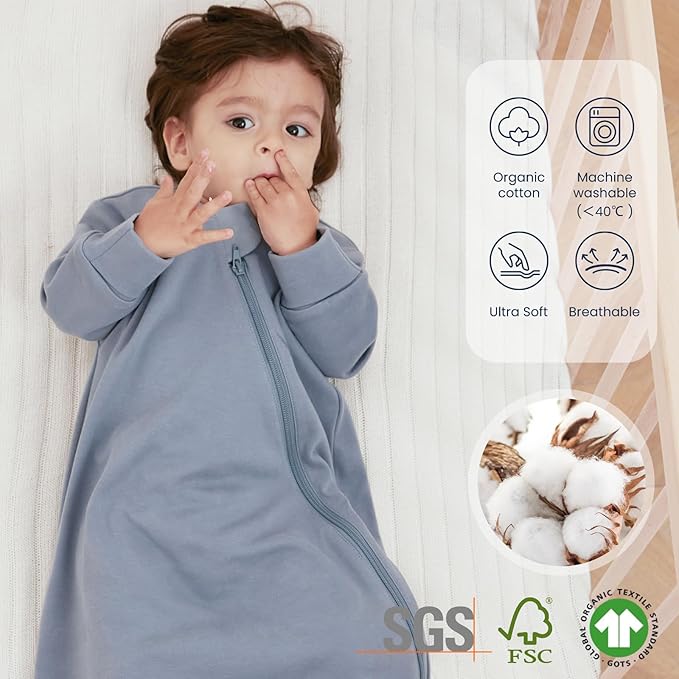Unisex Sleeping Bag for Babies and Toddlers 1.0 Tog Sleep Sack 18-36Months, Newborn Sleep Sack, Wearable Blanket Baby, One Piece Long Sleeves, Gifts for Baby