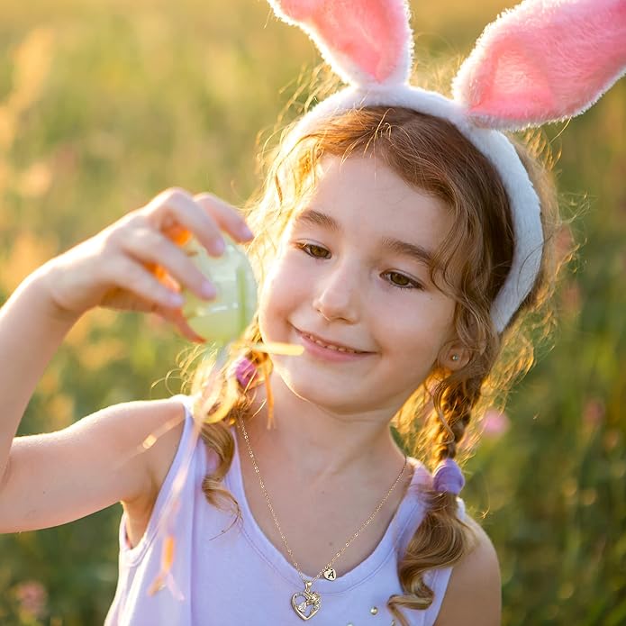 Unicorn Necklace Gifts for Girls Kids - Colorful CZ Heart Initial Necklaces Unicorn Necklace for Girls Jewelry Birthday Gifts for Little Girl Kids