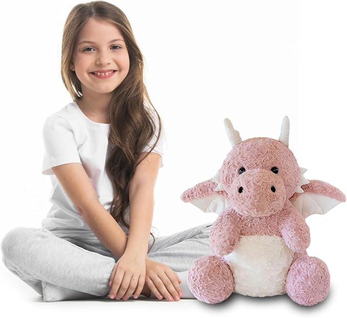 Little Flying Dragon - Cute Stuffed Animal Plush Toy - Adorable Soft Dragons Toy Plushies and Gifts - Perfect Present for Kids (Pink,11.81in/30cm)