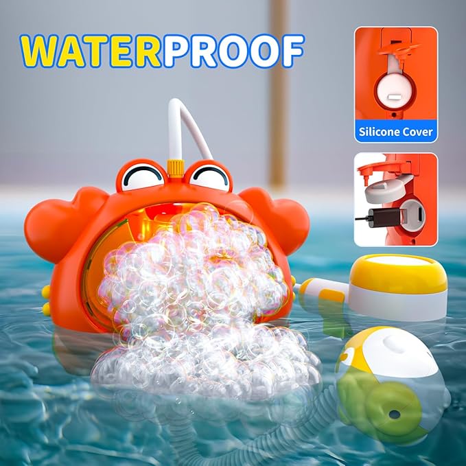 Bath Toys Shower Head for 1-3: Baby Kids 4-8 Months,Light up Bubble Machine for Toddlers 2-4,Pool Shower Musical Games,Gift Ideas of Birthday Chritmas,Bathtub Bubble Maker for Babies 6-12 Months