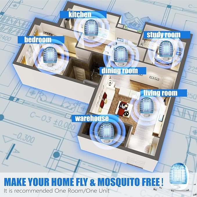 Indoor Bug Zappers, Fly Traps for Indoors, Insect Traps for Home Mosquito Killer & Mosquitoes Trap with Blue Lights for Kids & Pets, Home, Kitchen, Bedroom, Baby Room, Office (2 Packs)