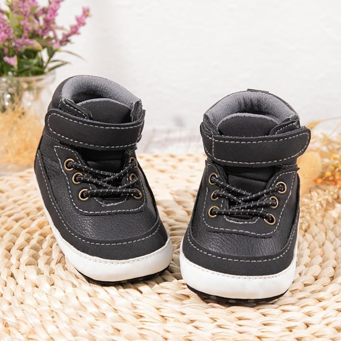 CENCIRILY Baby Boys Girls High Top Sneakers Soft Soles Anti Skid Infant Ankle Shoes Toddler Prewalker First Walking Crib Shoes