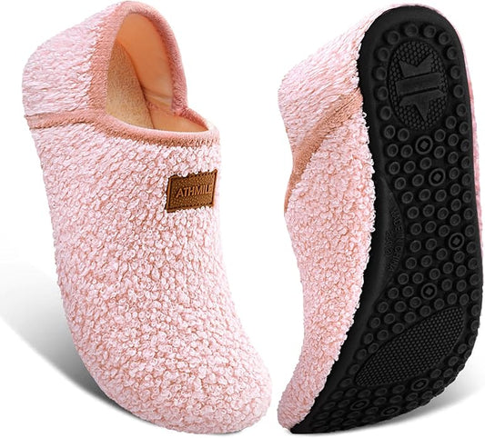 ATHMILE House Slippers for Women Men Indoor Barefoot Slippers Socks Furry Slip on House Shoes Cozy Comfy for Home Bedroom Travel Yoga