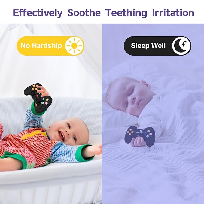 1 Pack Silicone Teethers for Babies 6-12 Months, Teething Toys for Babies 0-6 Months, Remote Teether for Baby, Sensory Toys for Babies,Toddler Infant Girl Boy Gifts