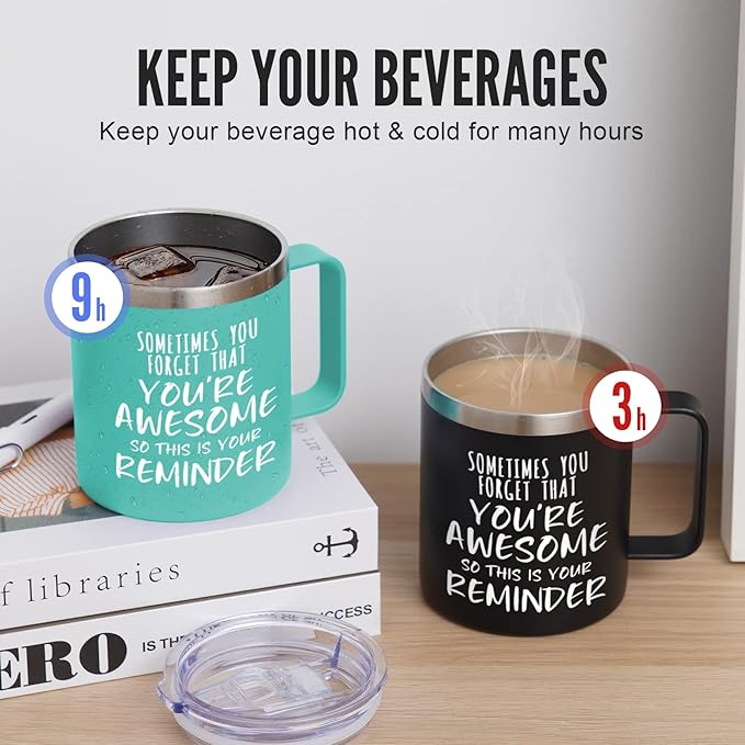 NOWWISH Gifts for Her, Sometimes You Forget You're Awesome Coffee Mug, Inspirational Gifts, Thank You Appreciation Gifts for Coworker, Teacher, Mom, Wife, Sister - Green