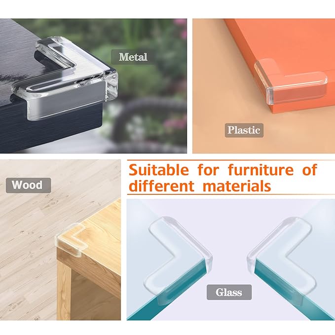 12 Pack Corner Guards Corner Protectors Baby Proof Furniture Corner & Edge Safety Bumpers, Table Corner Protector for Furniture Baby Safety Sharp Corner Covers, Clear