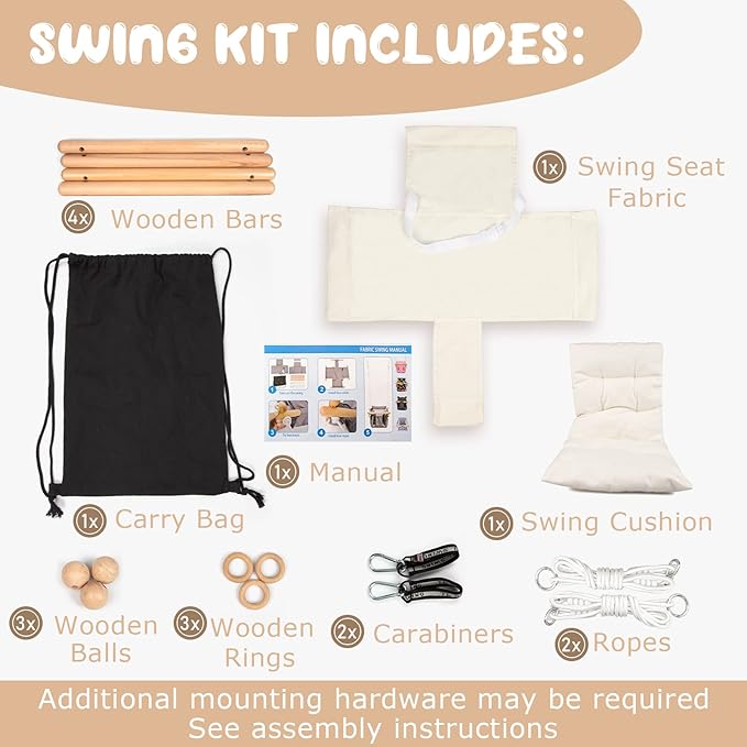Baby Swing Outdoor Indoor Toddler Swing Seat with Safety Belt, Canvas Hanging Swings Outside Tree Swing Great Gift for Baby Boys Girls Kids Lovers