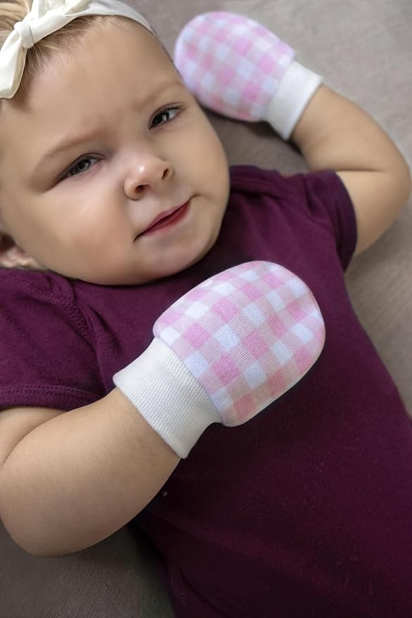 RATIVE Wrist Tab Baby Mittens 0-6,6-12 Months Organic Cotton for Newborn Baby Boys Girls