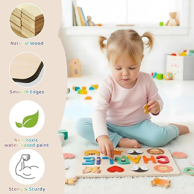 Personalized Name Puzzle for Kids, Custom Baby Toys Gift, Personalized Name Puzzles for Toddlers 1-3, 1st Birthday Gifts for Girl and Boy