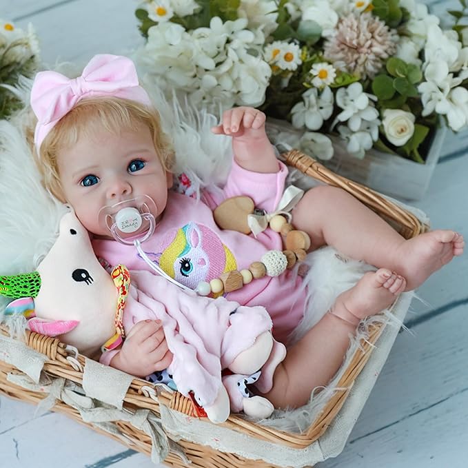 Lifelike Reborn Baby Dolls - 20-inch Realistic Silicone Baby Girl, Newborn Doll with Full Vinyl Body, Handmade with Accessories, Real Life Baby Doll for 3+ Years Old Kids Gifts