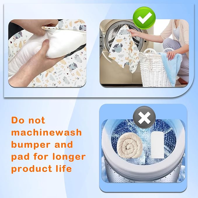 Baby Lounger for Newborn 0-24 Months, Baby Nest Cover Breathable and Soft Cotton, Infant Lounger with U-Shaped Safety Bumper for Cozy Comfort Baby Essentials (Owl Rabbit)