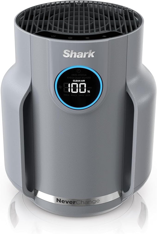 Shark NeverChange Air Purifier Compact Pro with Long-lasting HEPA Exceeding Filtration, For Pet Dander, Dust, Smoke, Allergens, Up to 250 sq. ft. for Bedroom, Home Office, Dorm, HP071BRN (2025)