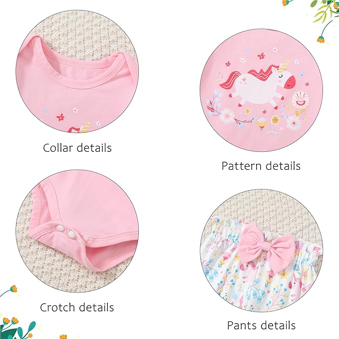 DISAUR Baby Girls Clothes Newborn Infant Baby Girls Outfit Long Sleeve Ruffle Romper Floral Pants Headband Sets 0-18 Months