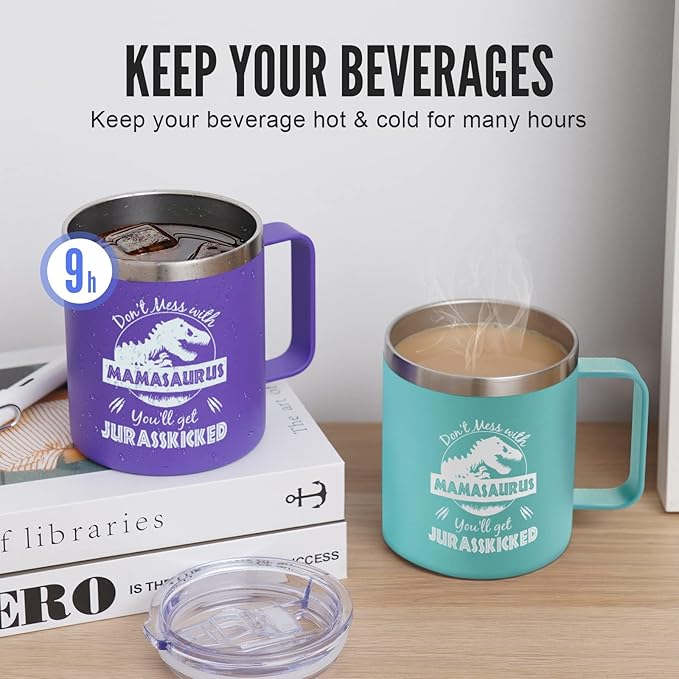 NOWWISH Mothers Day Gifts for Mom from Daughter Son, Mamasaurus Coffee Mug, Birthday Gifts Idea for Mom Women