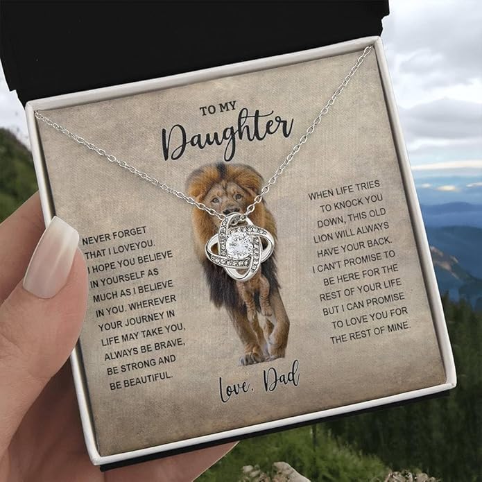 To My Daughter Gift Necklace From Dad or Mom - Badass Daughter Jewelry With Heartfelt Message & Elegant Box