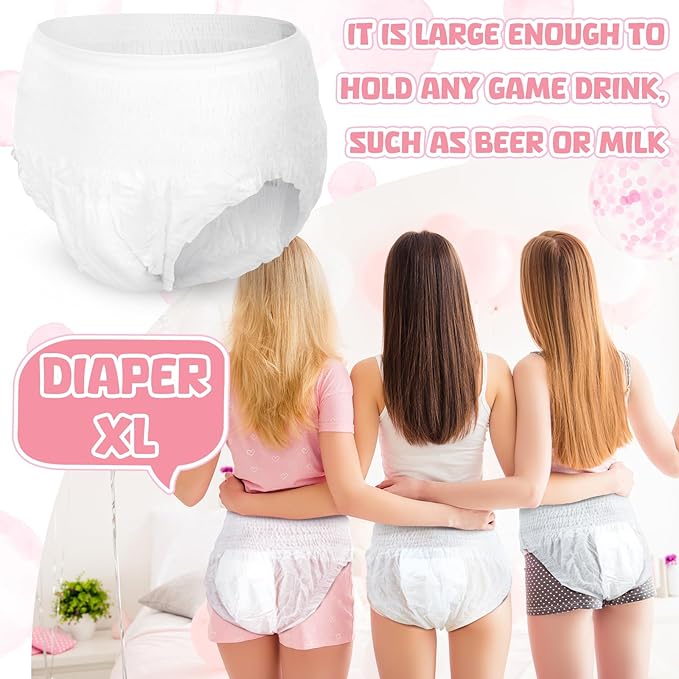 Hushee 12 Sets Funny Plastic Bottle Chug Baby Shower Games Diaper Baby Shower Game Gender Reveal Race Gifts Decoration for Adults Boys Girls (Pink)
