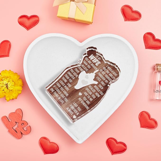 MAMAGIFTREE Valentines Day Gifts for Wife, I Love You Romantic Gifts, I Choose You with Heartfelt Message Acrylic Sign- Wedding Anniversary, Birthday Ideas for Her