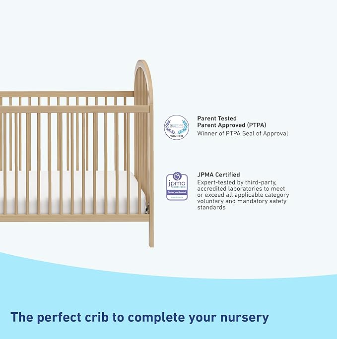 Graco Olivia Convertible Crib and Graco Premium Foam Crib & Toddler Bed Mattress Bundle (Driftwood) – GREENGUARD Gold Certified, Standard Crib Mattress, Baby Crib Converts to Toddler Bed & Daybed