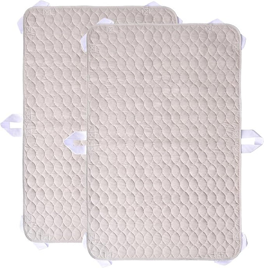 Positioning Bed Pad with Handles, Waterproof Breathable Reusable Bed Pads for Incontinence at Home & Hospital, 2 Pack Washable Transfer Sheet Pads for Adults and Elderly(34x52 Inch)