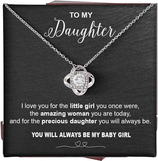 To My Daughter Gift Necklace From Dad or Mom - Badass Daughter Jewelry With Heartfelt Message & Elegant Box