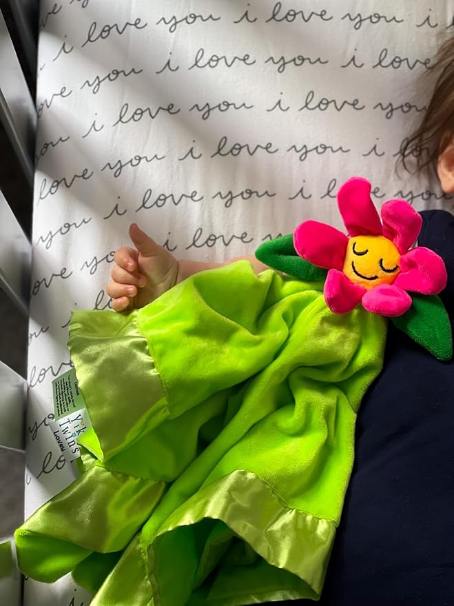Flower Lovey Blanket for Baby | Large 20" x 20" Baby Lovey for Girls | Cute Flower Security Blanket for Babies and Toddlers