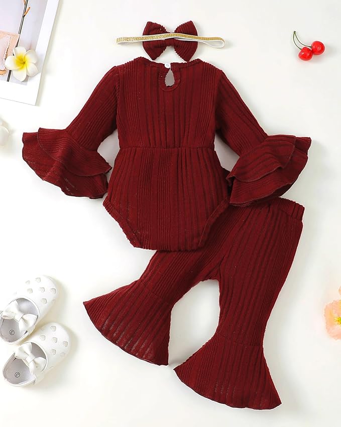 SUNNY PIGGY Baby Girl Clothes Infant Newborn Outfits Romper 0-18 Month Toddler Girls’ Clothing Pant Set