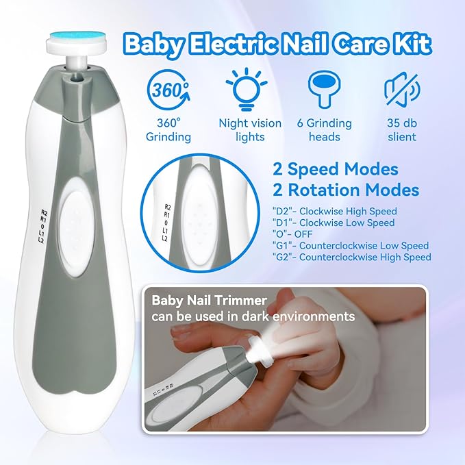 Baby Healthcare and Grooming Kit, Portable Baby Safety Care Set, Baby Essentials kit for Newborn (Grey White 20 in 1)