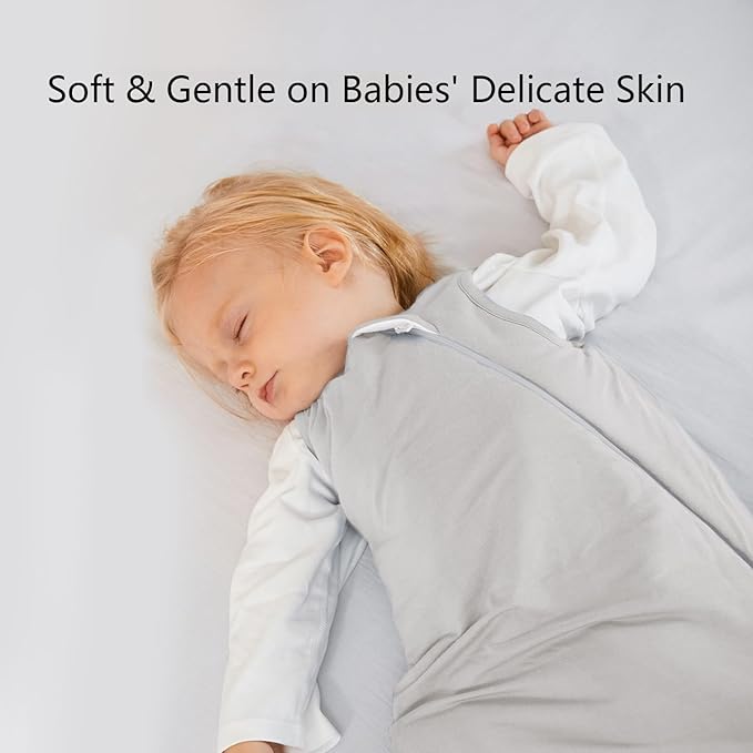 Rayon Made from Bamboo Sleep Sack 6-12 Months 1.0 Tog Ultra Soft Baby Wearable Blanket Toddler Sleeping Sack for Babies Unisex Girl Boy 2-Way Zipper Baby Sleeping Bag Breathable Lightweight Medium