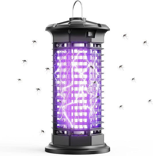 Bug Zapper Outdoor,Fly Traps for Indoors,4200V High Powered Mosquito Repellent Outdoor Patio, with Switch 15W Light Mosquito Zapper for Indoor, Kitchen, Patio, Backyard and More (Black)
