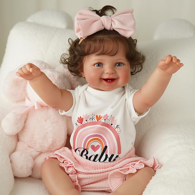 BABESIDE Realistic Reborn Baby Doll 20" Lifelike Newborn Girl - Full Body Vinyl Real Life Baby Doll, Poseable Doll with Feeding Kit Gift Box for Kids Ages 3+