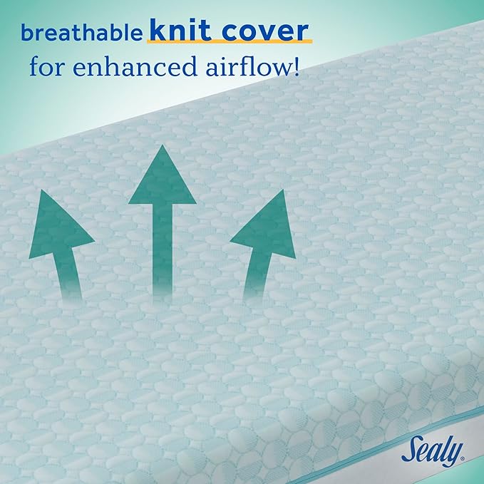SEALY BABY OmniPedic Airie 2 Stage Breathable Crib Mattress, GREENGUARD Gold Certified, Made in USA, Toddler Bed Fit, Ultra Firm and Hypoallergenic, 52x28