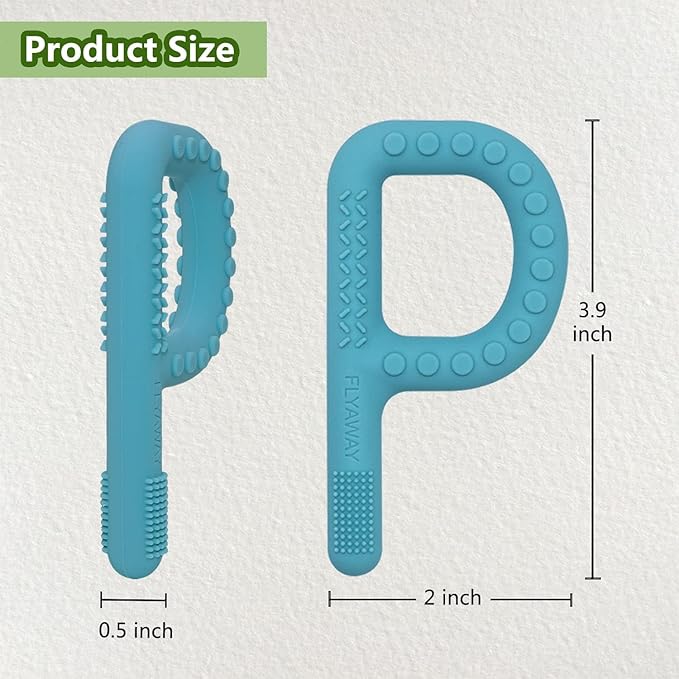Sensory Chew Toys for Autistic Children 4 Pack, P Shape Sensory Toys for Babies Toddlers, Baby Teething Toys for 3-6 6-12 Months Oral Motor Stimulation, Silicone Chewy Necklaces for Kids Adults