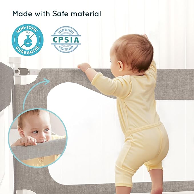 King Size Toddler Bed Rail: 3-Side Protection Bedrail for King Bed - Extral Tall Adjustable Child Safety Side Railing Guards for Infants Kids Child(78.7x78.7X 74.8”)