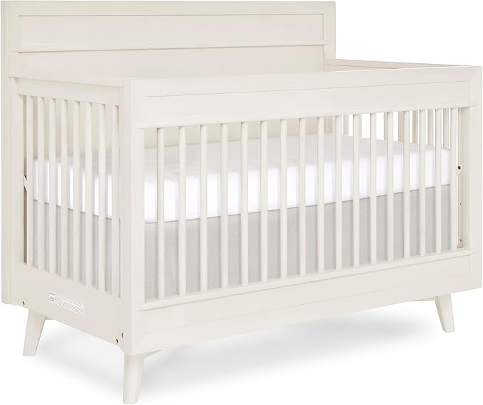 évolur Loft Antilia 4-in-1 Convertible Full-Size Baby Crib in Vanilla Bean, GreenGuard Gold & JPMA, Converts to Toddler, Day & Full-Size Bed, 3 Mattress Heights Modern Scandinavian Design