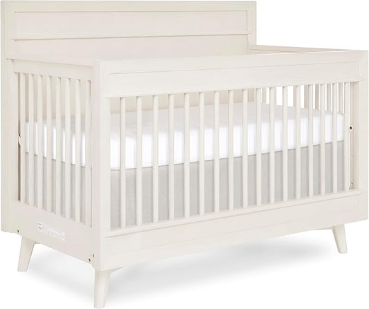 évolur Loft Antilia 4-in-1 Convertible Full-Size Baby Crib in Vanilla Bean, GreenGuard Gold & JPMA, Converts to Toddler, Day & Full-Size Bed, 3 Mattress Heights Modern Scandinavian Design
