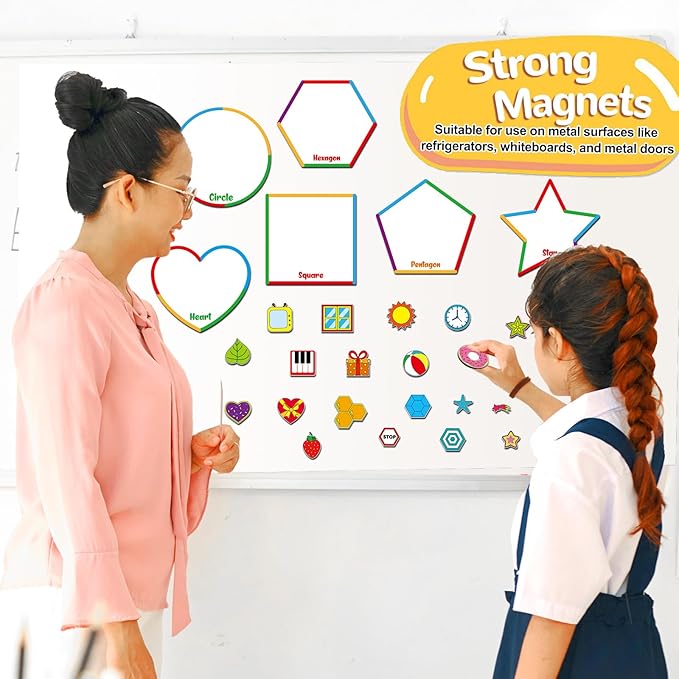 10 Packs Toddlers Magnetic Sorting Set Shape Recognition Magnetic Sorting Toy Educational Magnet Shape Matching Refrigerator Magnet for Kids Preschool Learning Magnets for Whiteboard Classroom Game