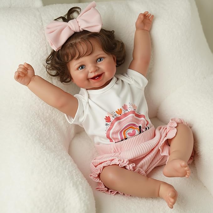 BABESIDE Realistic Reborn Baby Doll 20" Lifelike Newborn Girl - Full Body Vinyl Real Life Baby Doll, Poseable Doll with Feeding Kit Gift Box for Kids Ages 3+