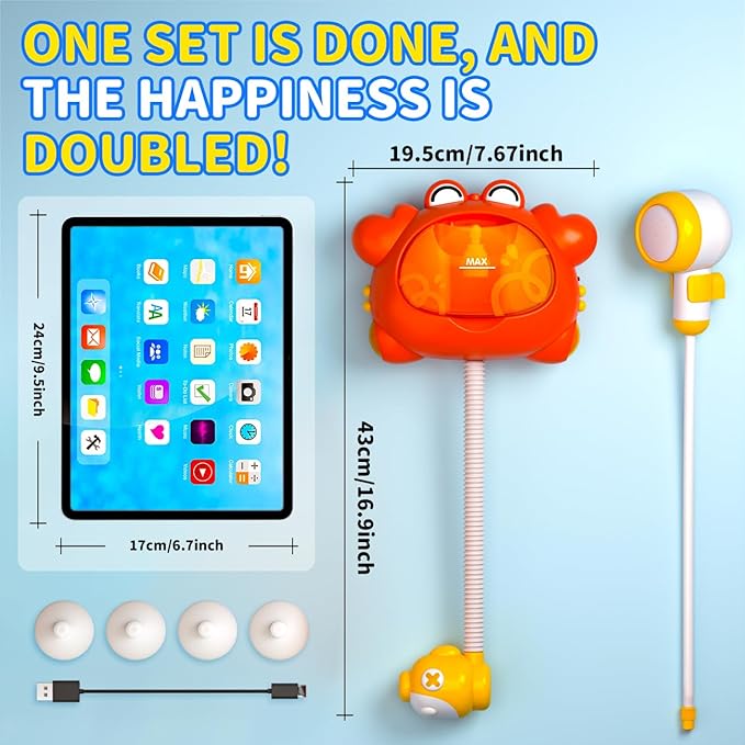 Bath Toys Shower Head for 1-3: Baby Kids 4-8 Months,Light up Bubble Machine for Toddlers 2-4,Pool Shower Musical Games,Gift Ideas of Birthday Chritmas,Bathtub Bubble Maker for Babies 6-12 Months