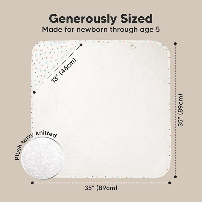 KeaBabies Hooded Baby Towel for Newborn - Viscose Derived from Bamboo Large Baby Bath Towels with Hood for Boys, Girls, Toddler, Extra Absorbent & Soft Newborn Bath Essentials (Wildscape)