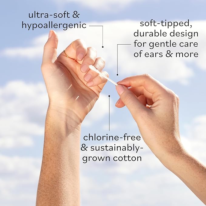 Sky Organics - Organic Cotton Swabs, Ultra Soft Tips - Strong & Durable - Hypoallergenic - Chlorine Free - Sustainable - Natural, Vegan & Cruelty Free - Skin Care & Self Care w ebook