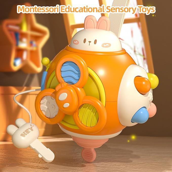 Jollybaby Montessori Baby Toys 0-12 Months, Sensory Busy Cube Fidget Board with Car Travel Toys, Educational Learning Activity Toy for Toddlers, Boys & Girls – Ideal Gift for 1 2 3 Year Olds (C Set)