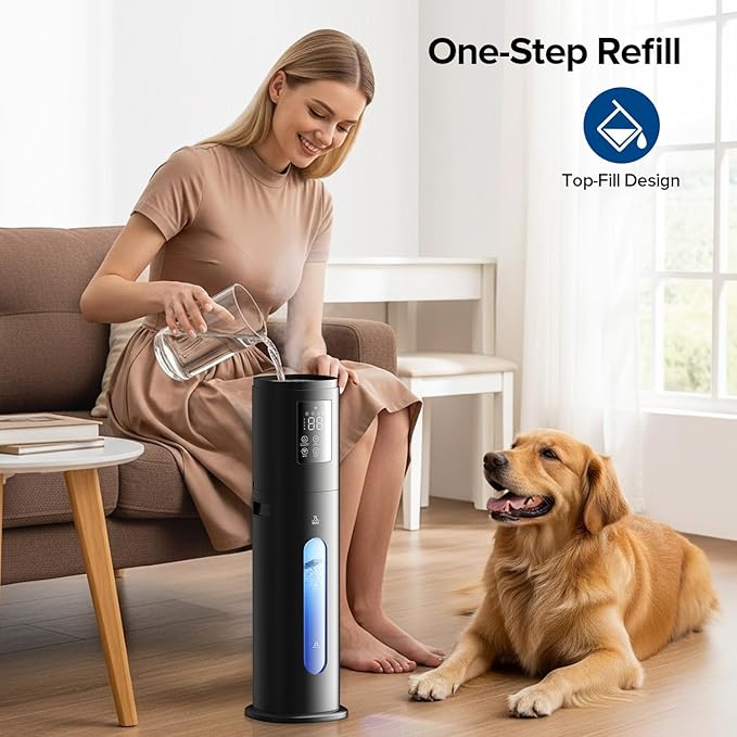 Smart Humidifiers for Bedroom Large Room, 7L/1.85Gal Quiet Humidifiers with 350ML/H Large Mist Speed,Smart App & Remote Control, 4 Mist Levels,Easy Top Fill, Cool Mist Humidifier for Home & Office