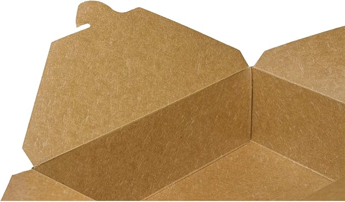 Karat Paper To Go Boxes [76 oz - 200ct] Leak-Resistant, Microwavable, Heavy-Duty Take Out Boxes | Grease Resistant & Stackable | #3 Kraft Brown