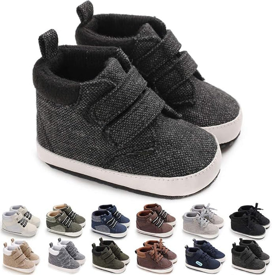 CENCIRILY Baby Boys Girls High Top Sneakers Soft Soles Anti Skid Infant Ankle Shoes Toddler Prewalker First Walking Crib Shoes